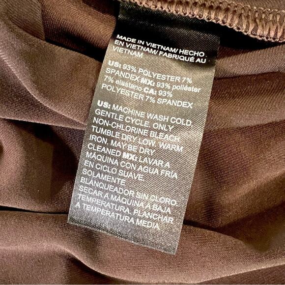 Chico’s Brown Stretch Knit Midi Dress V-Neck 3/4 Sleeve Travel Comfort Women’s - Picture 5 of 12